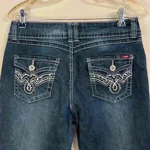 Angels 90s Low Rise Vintage Y2K Bedazzled Jeans Size 10 Dark Wash